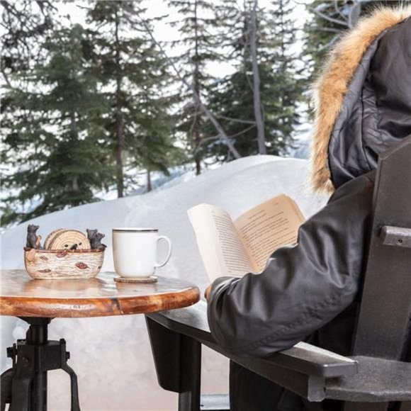 Bear Coasters Set – 6 Full Size Rustic Coasters in Handmade Canoe with Adorable - Picture 5 of 6